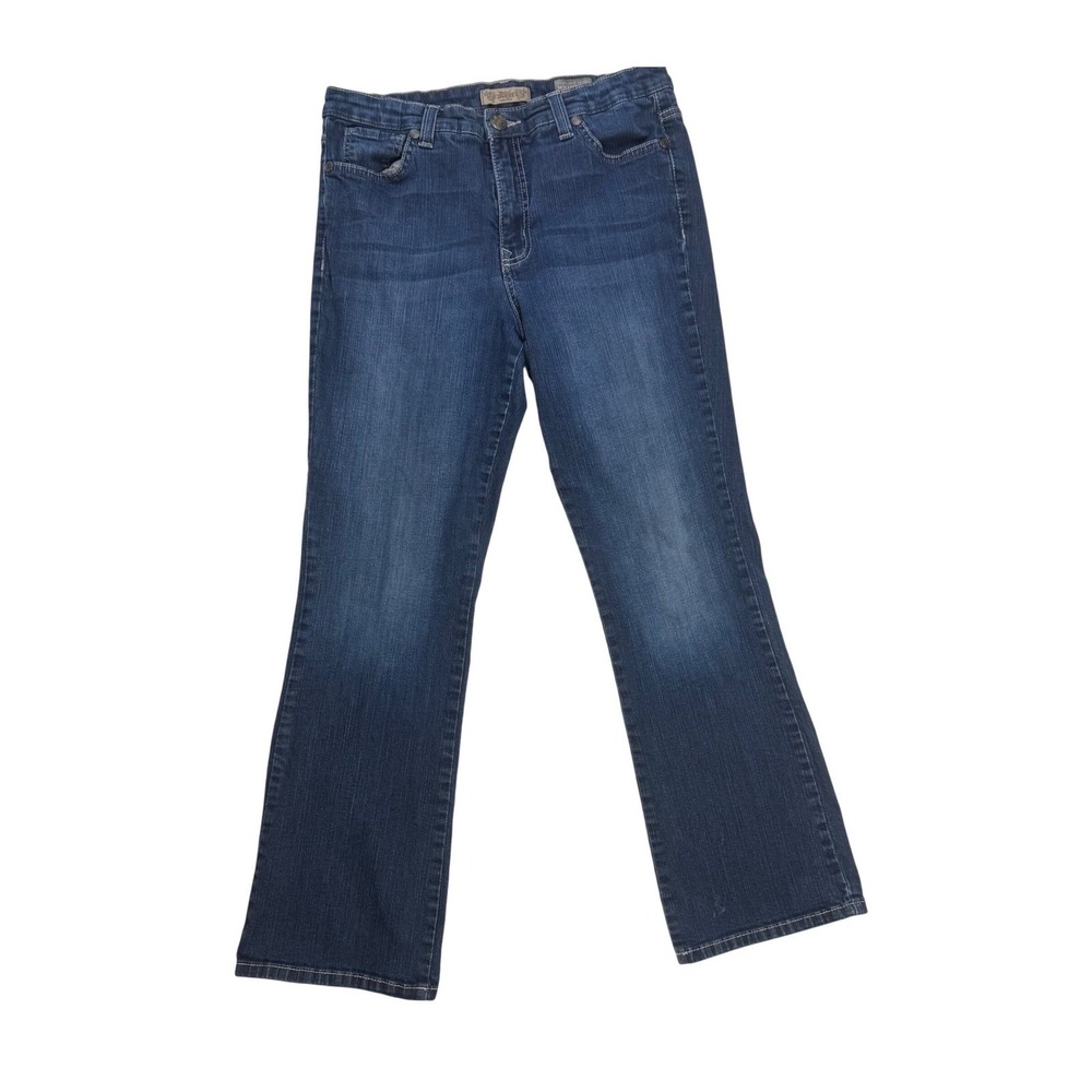 Nine West Vintage America Collection Bootcut Jeans Women 12/31 Dark Wash Boho